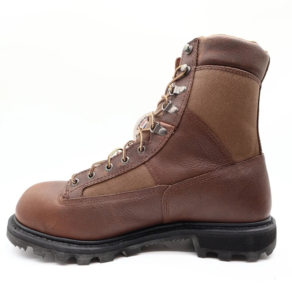 Carhartt Work Boots Mens 12 M Brown Leather Waterproof 8